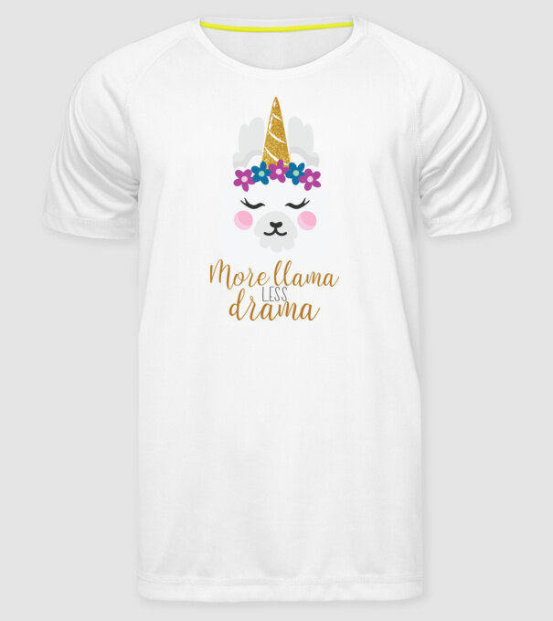 More Llama less drama model alb pe tricou