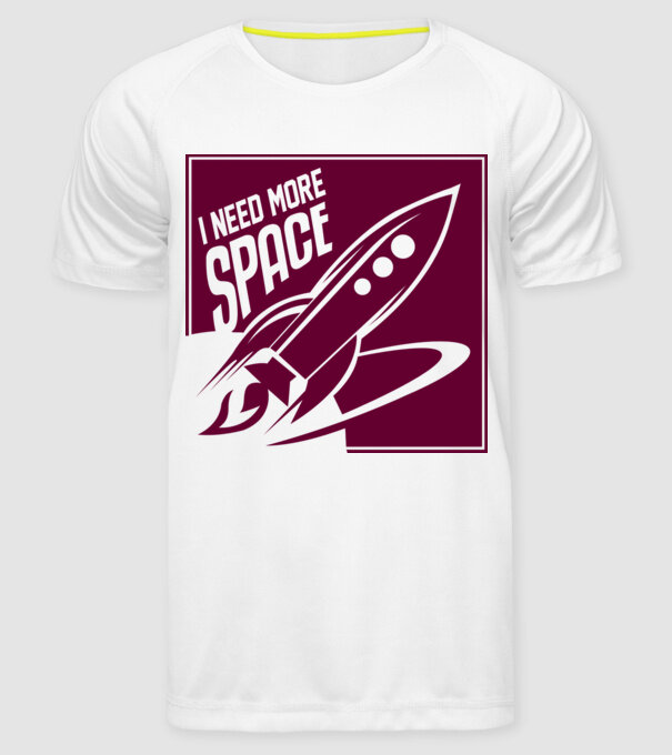 more space model alb pe tricou