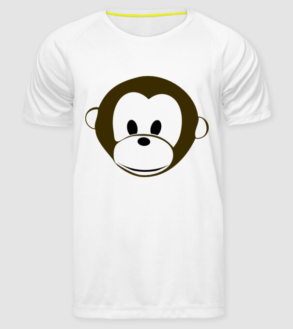 maimuță model alb pe tricou