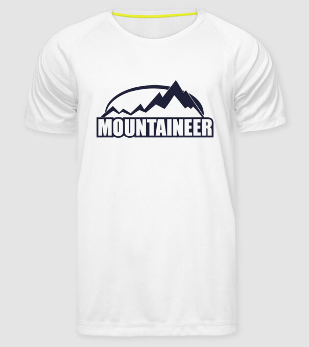 mountaineer model alb pe tricou