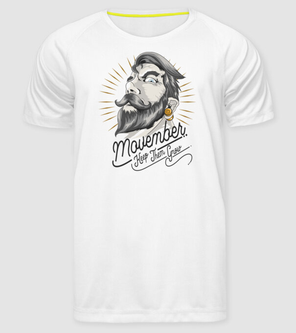 Movember Keep them grow No Shave November model alb pe tricou