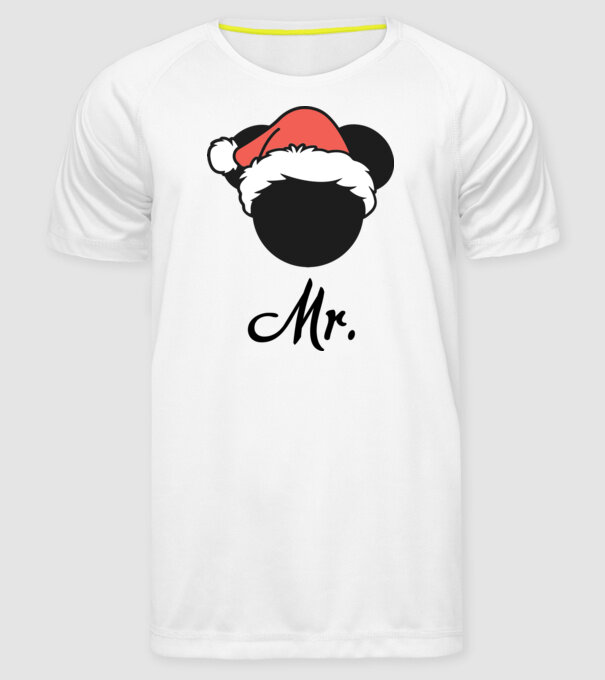 mr christmas model alb pe tricou