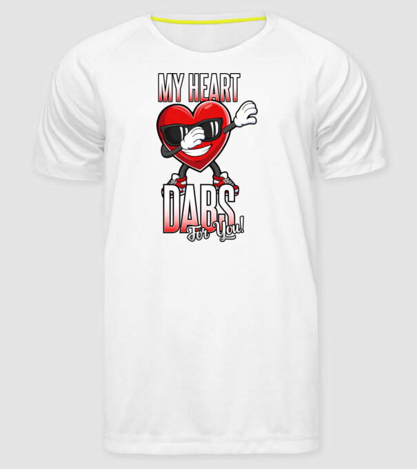 My Heart Dabs For You model alb pe tricou