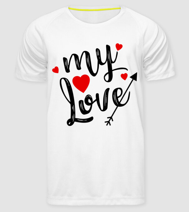 My love model alb pe tricou