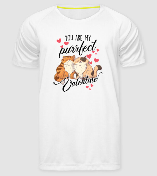 My purrfect valentine model alb pe tricou