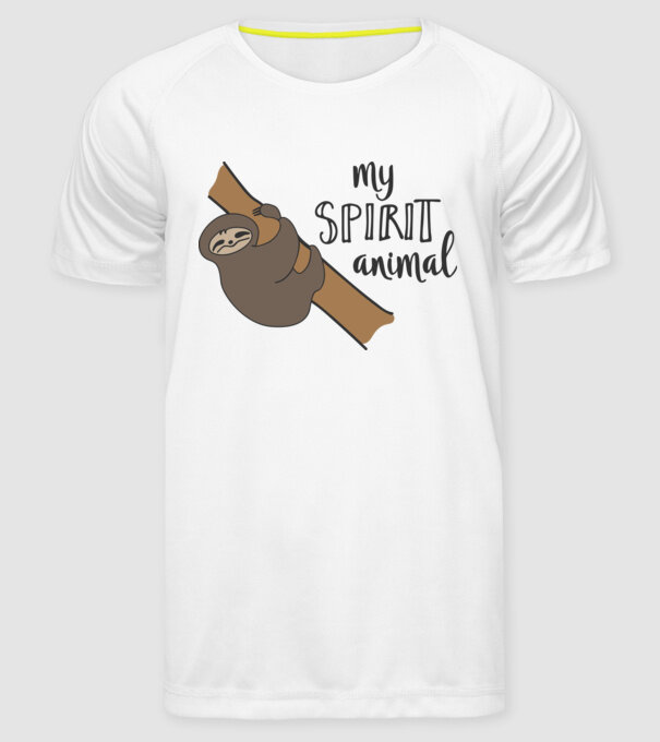 My spirit animal model alb pe tricou