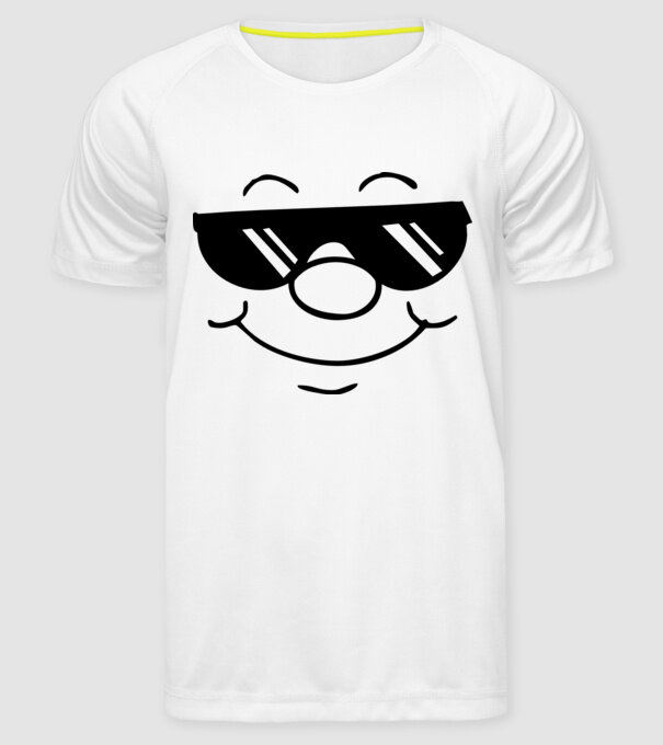 Forma cu ochelari de soare model alb pe tricou