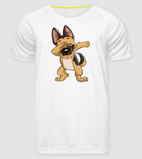 Ciobănesc german DAB model alb pe tricou