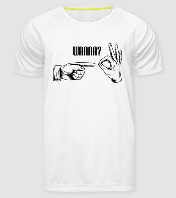 International Hand sign model alb pe tricou