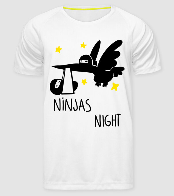 Ninja model alb pe tricou