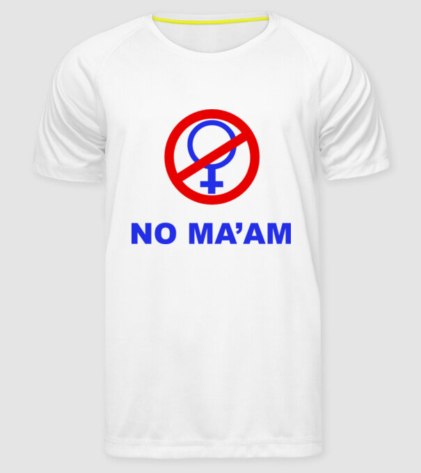 No maam eleje model alb pe tricou