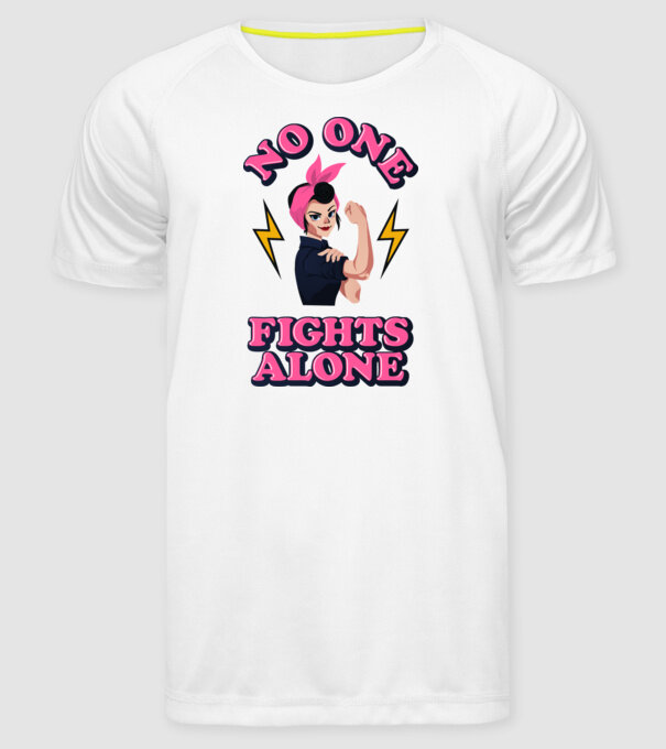 No one fights alone pinup model alb pe tricou
