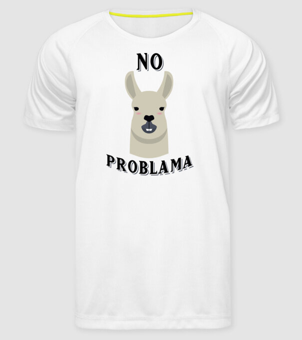 No problama model alb pe tricou