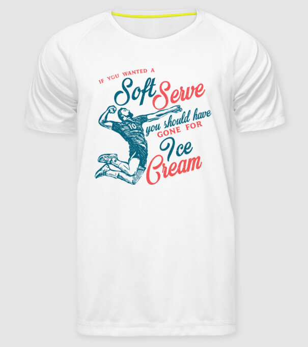 Oldschool volleyball model alb pe tricou