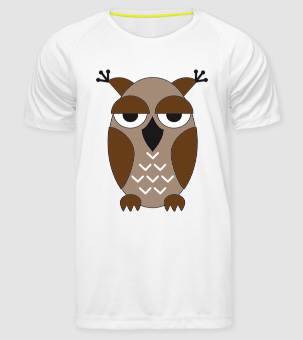 Owl model alb pe tricou