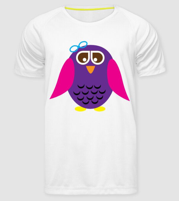 Owl model alb pe tricou