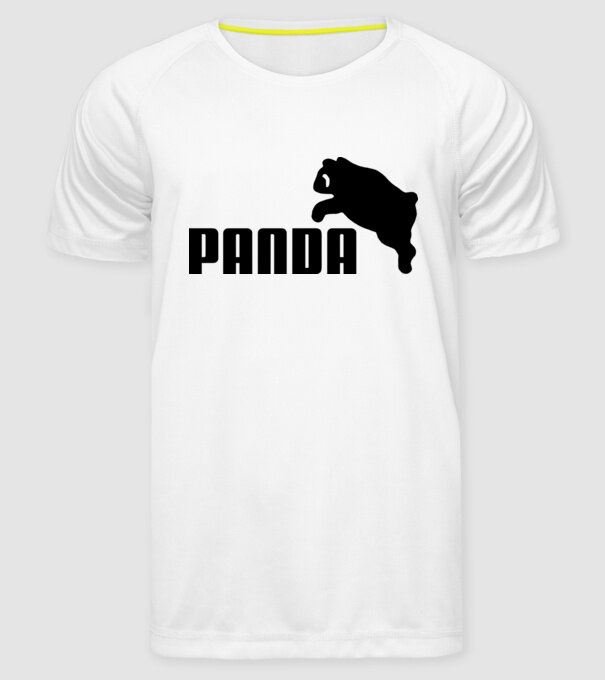 PANDA model alb pe tricou