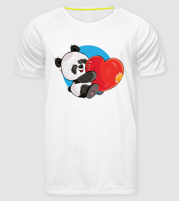 Dragoste panda model alb pe tricou