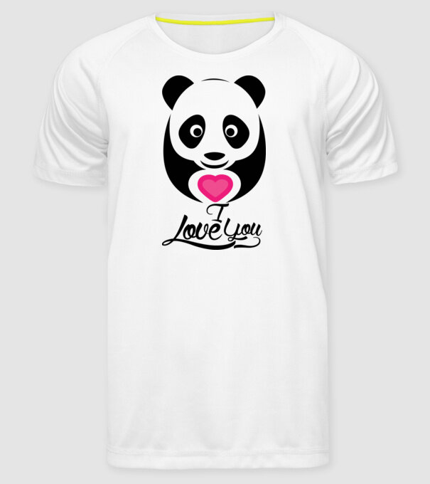 PandaHeart model alb pe tricou