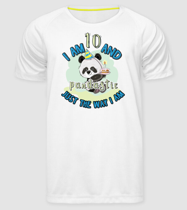 PANDASTIC 10 model alb pe tricou