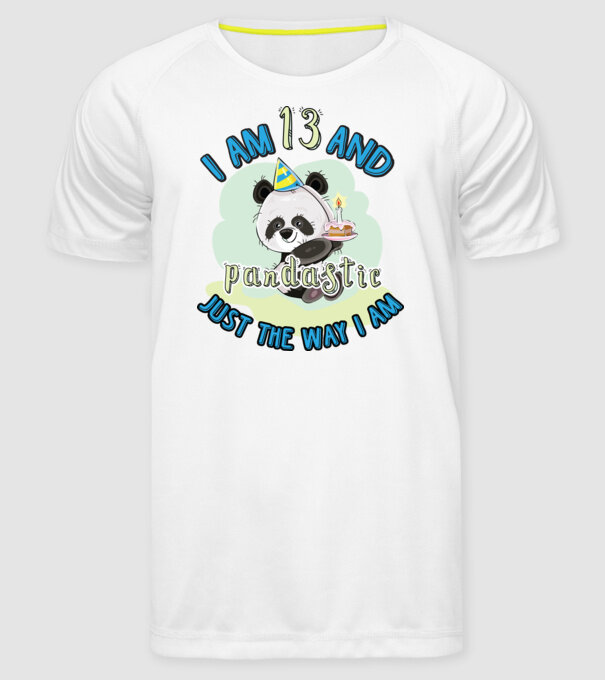 PANDASTIC 13 model alb pe tricou