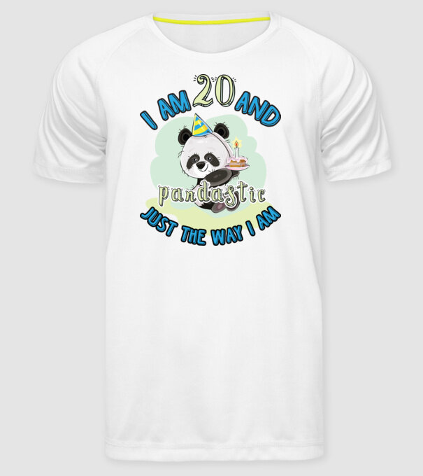 PANDASTIC 20 model alb pe tricou