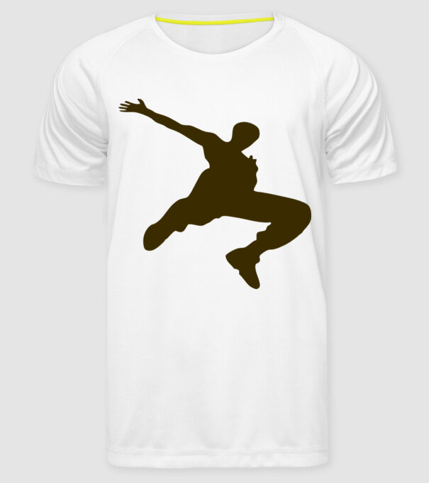 Logo Parkour model alb pe tricou