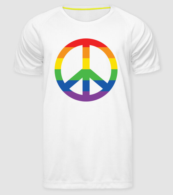 Peace pride model alb pe tricou