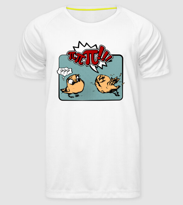 Pi Pi model alb pe tricou