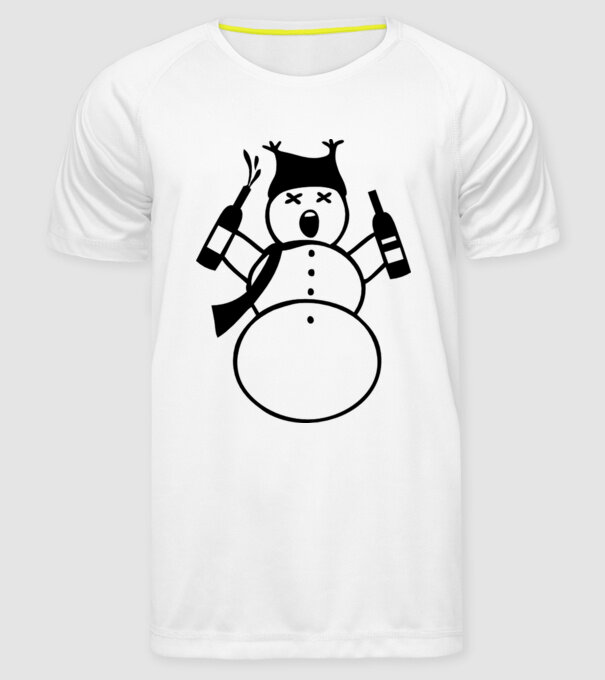 Om de zăpadă beat model alb pe tricou