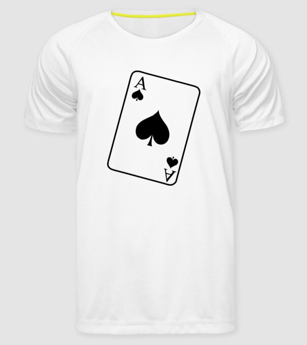 As de pică model alb pe tricou