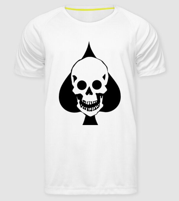Craniu pică model alb pe tricou