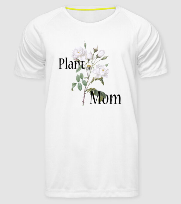 Plant mom model alb pe tricou