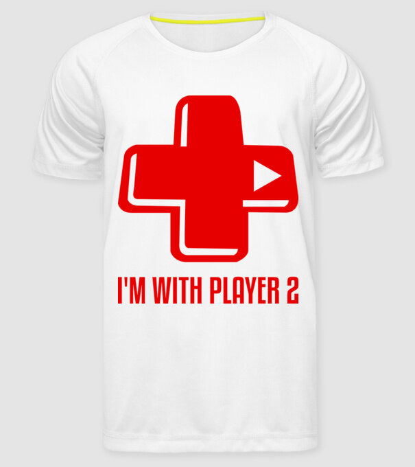 player 2 model alb pe tricou
