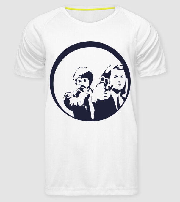 Pulp Fiction model alb pe tricou