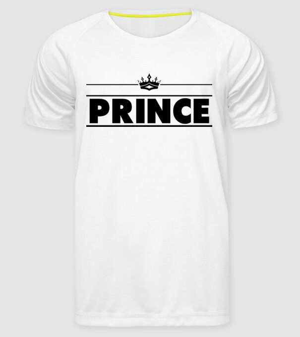 Prince model alb pe tricou