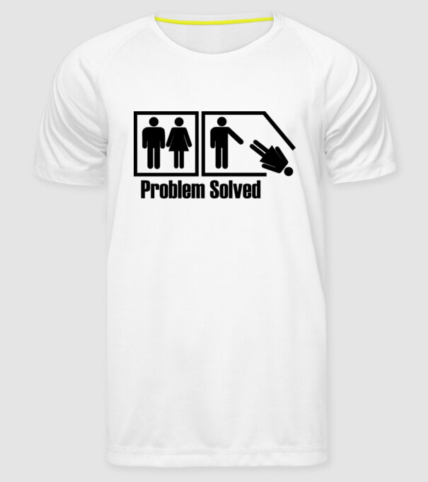 Problem solved model alb pe tricou