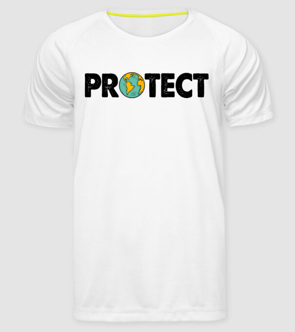 Protect earth model alb pe tricou