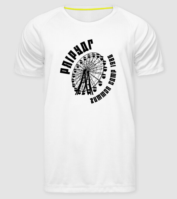 Prypiat summer camp model alb pe tricou