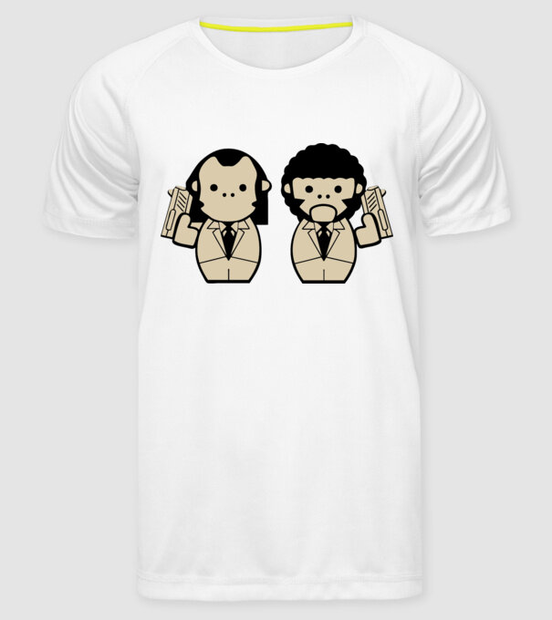 Pulp Fiction draw model alb pe tricou