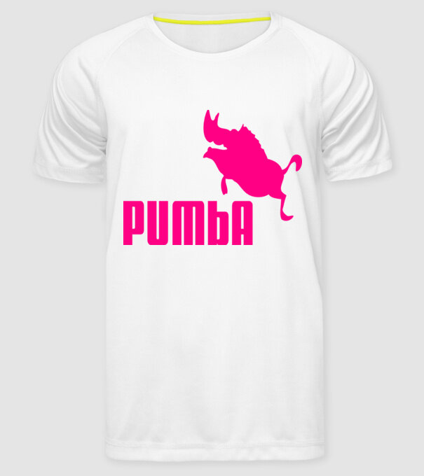 Pumba model alb pe tricou