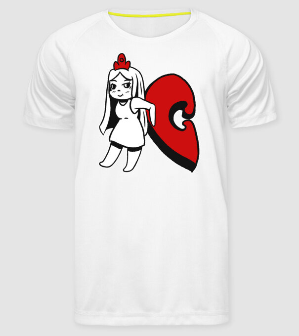 Pereche Puzzle fetiță model alb pe tricou