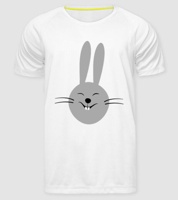 rabbit model alb pe tricou