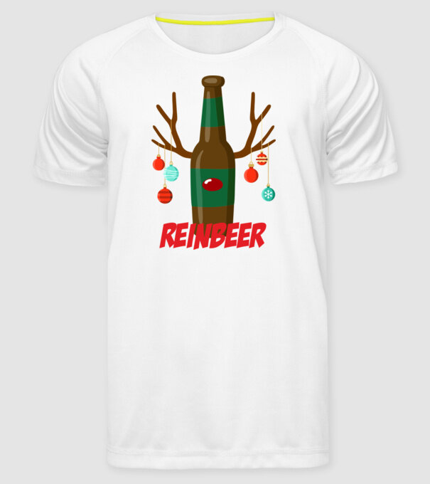 Bere REINBEER model alb pe tricou