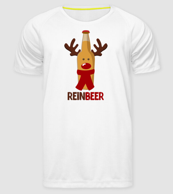 Bere REINBEER model alb pe tricou
