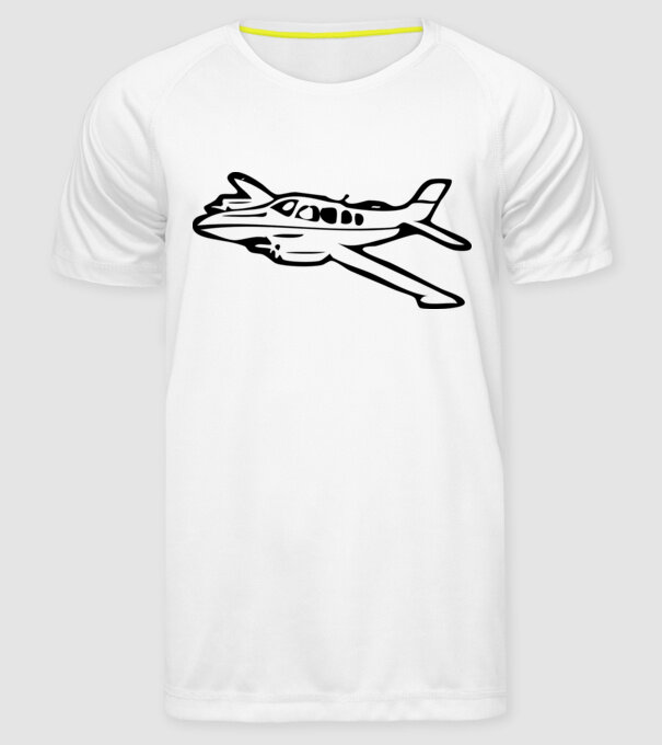 avion model alb pe tricou