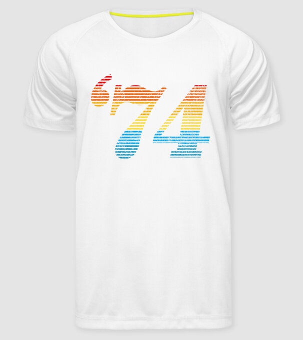 Retro Birthday 1974 model alb pe tricou