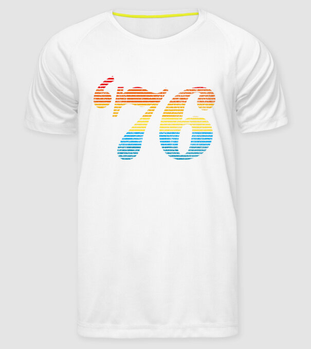 Retro Birthday 1976 model alb pe tricou