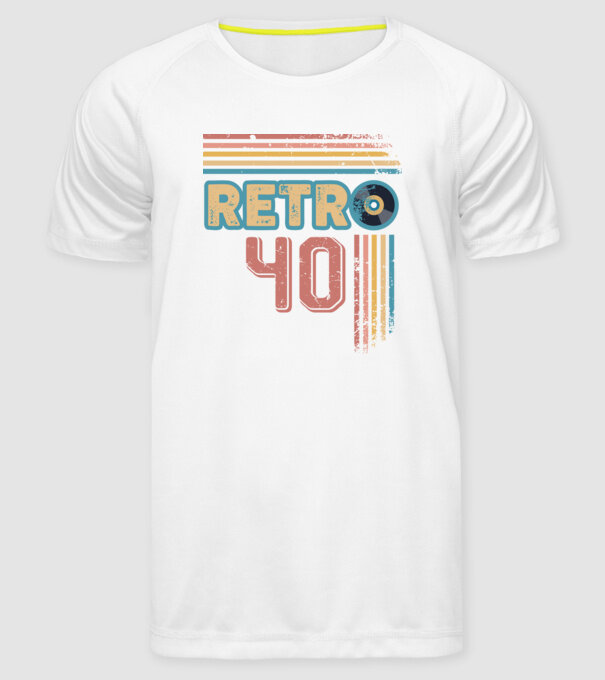 Retro 40 Birthday model alb pe tricou