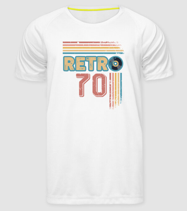 Retro 70 Birthday model alb pe tricou